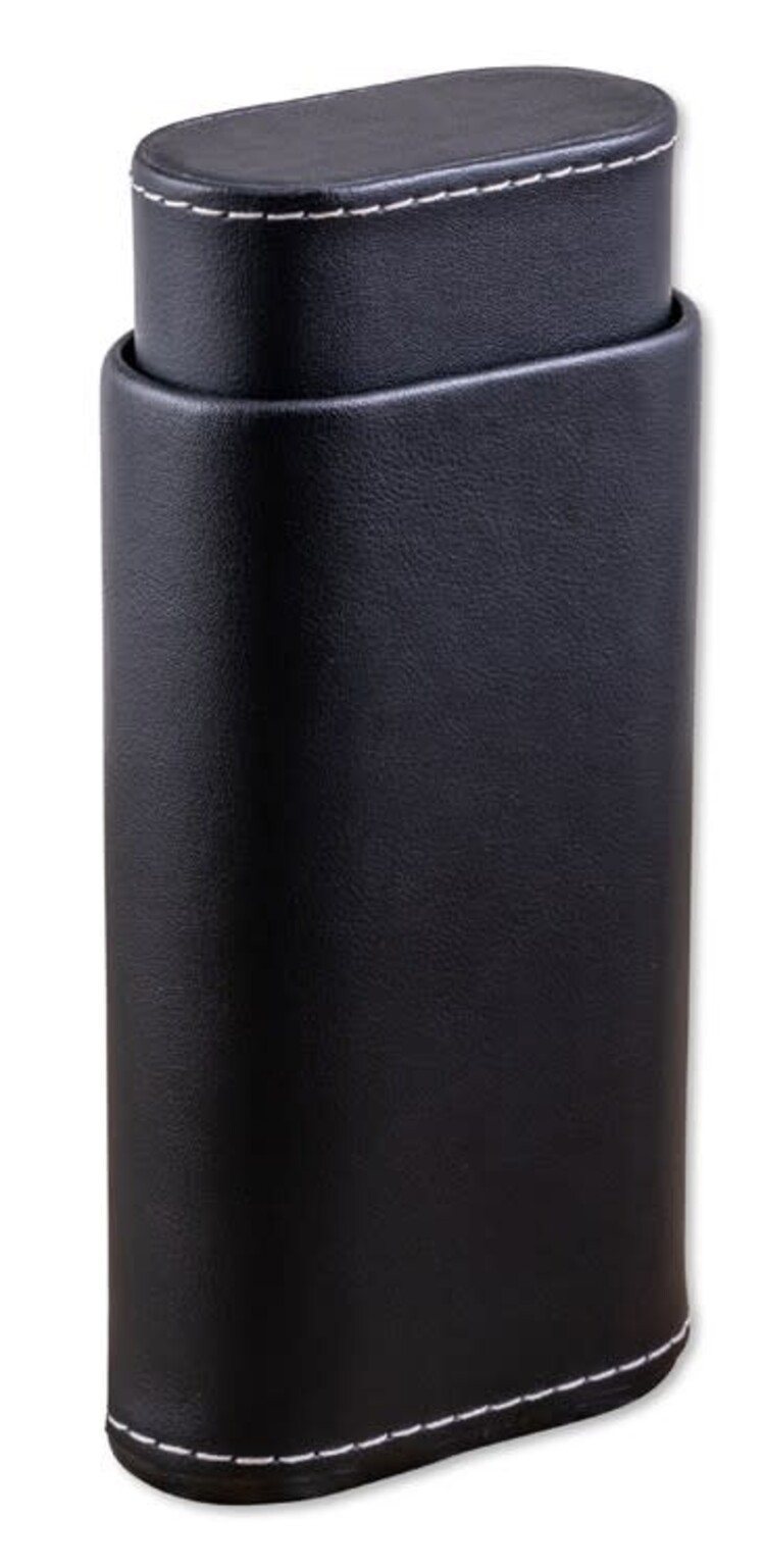 Prestige Imports Prestige Black Leather 3 Cigar Case