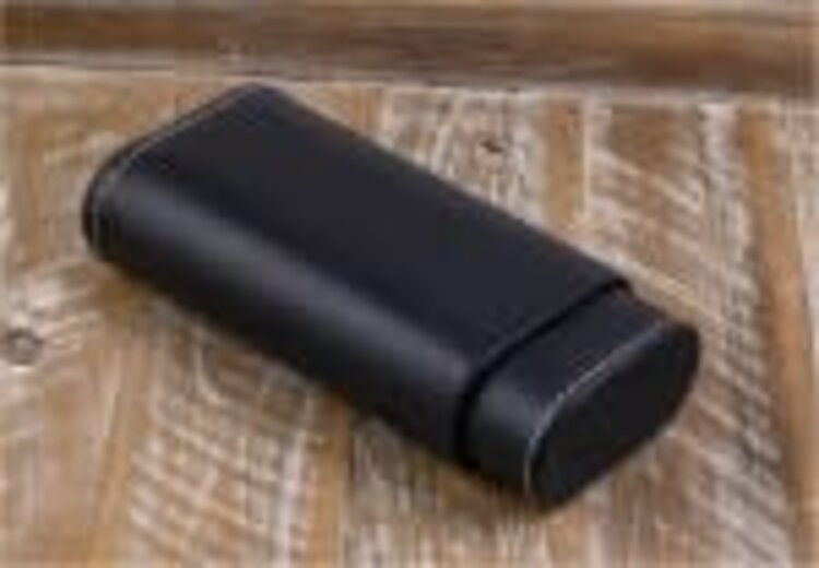 Prestige Imports Prestige Black Leather 3 Cigar Case