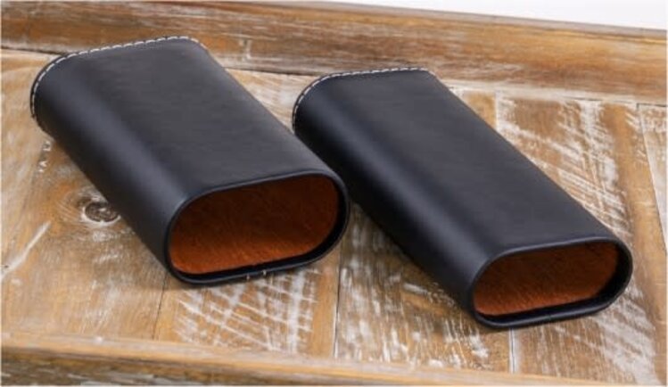 Prestige Imports Prestige Black Leather 3 Cigar Case