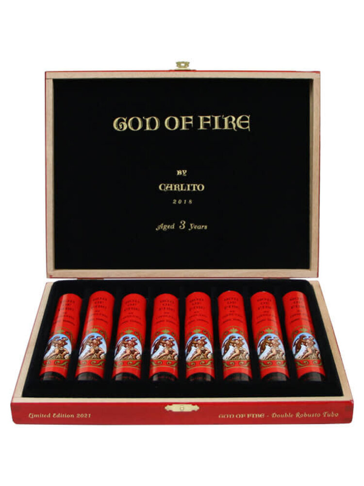 God of Fire God of Fire by Carlito Double Robusto Tubo - Box 8