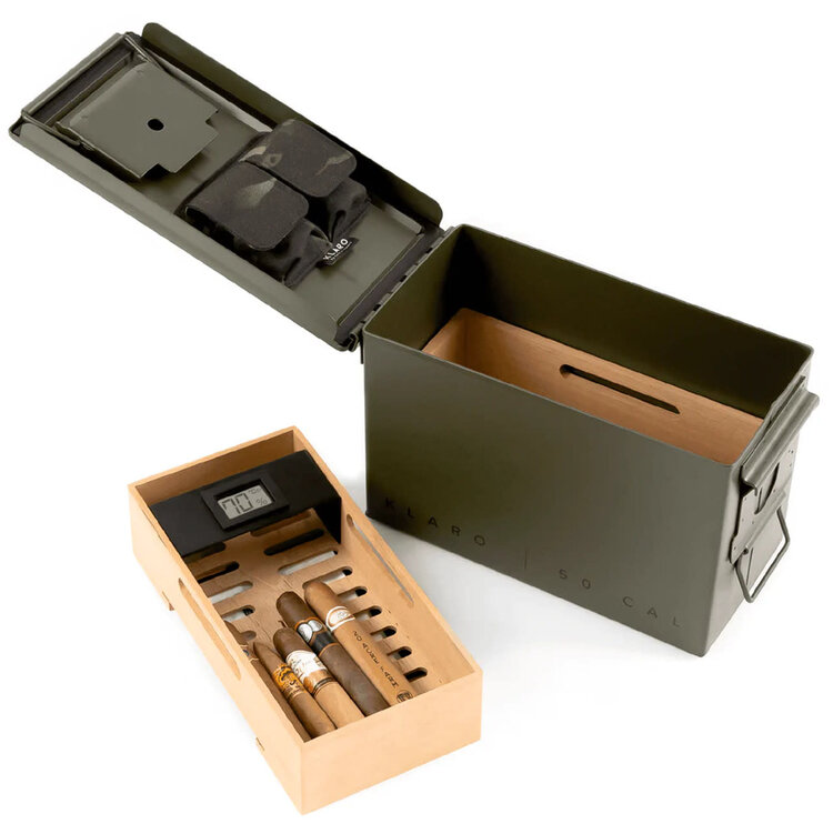 Klaro Humidors Klaro Humidors - The Smoke Box Green 50 cal Humidor - Holds 30-40 cigars