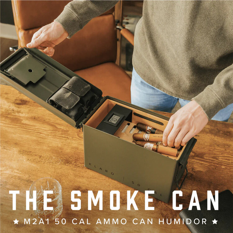 Klaro Humidors Klaro Humidors - The Smoke Box Green 50 cal Humidor - Holds 30-40 cigars
