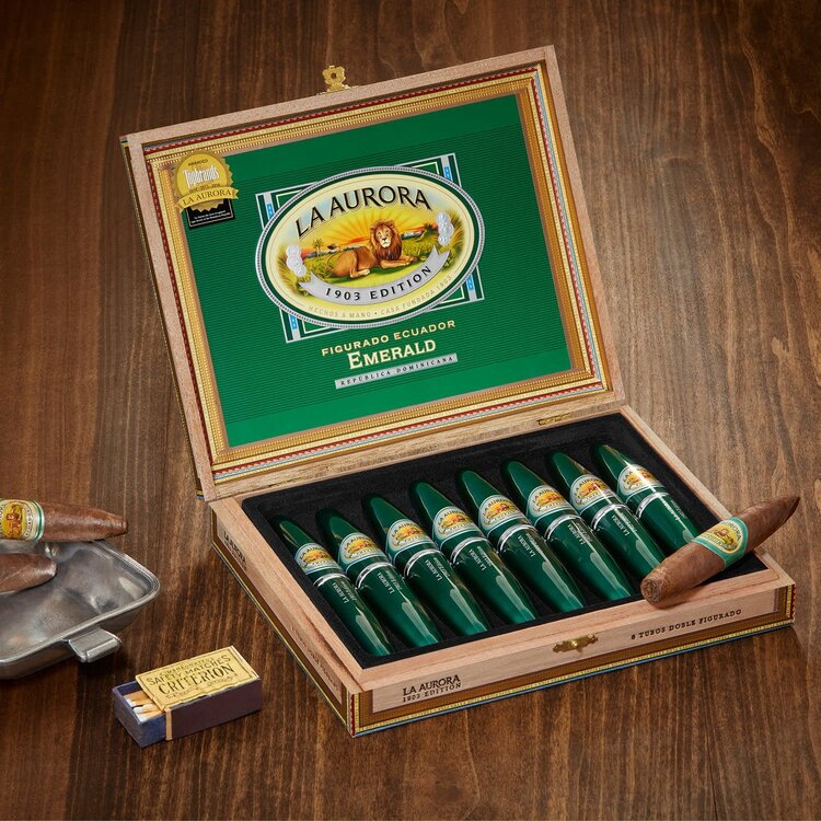 La Aurora La Aurora Preferido Double Figurado Tubo Emerald - single