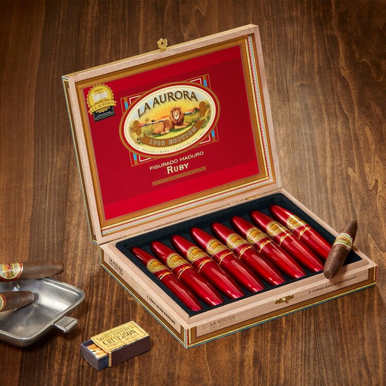 La Aurora La Aurora Preferido Double Figurado Tubo Ruby - single