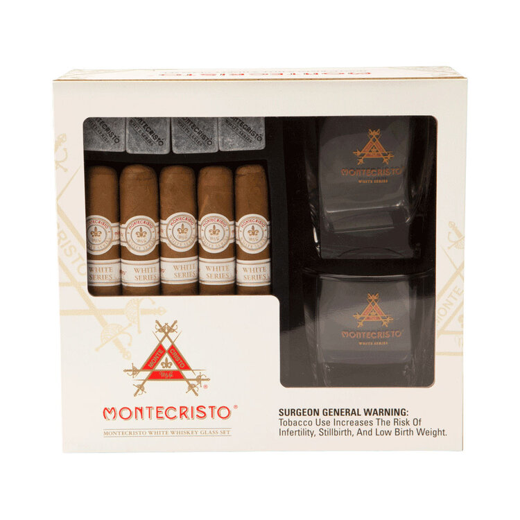 Montecristo Cigars Montecristo White Toro and Whiskey Glass - 5 pack
