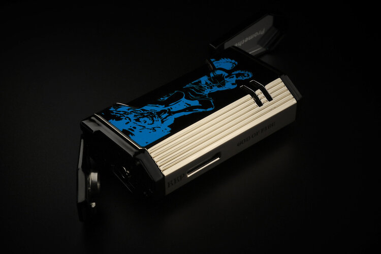 Prometheus Accessories Prometheus 2024 God of Fire Lighter Magma X - Blue on Black Lacquer
