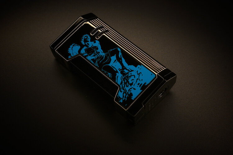 Prometheus Accessories Prometheus 2024 God of Fire Lighter Magma X - Blue on Black Lacquer