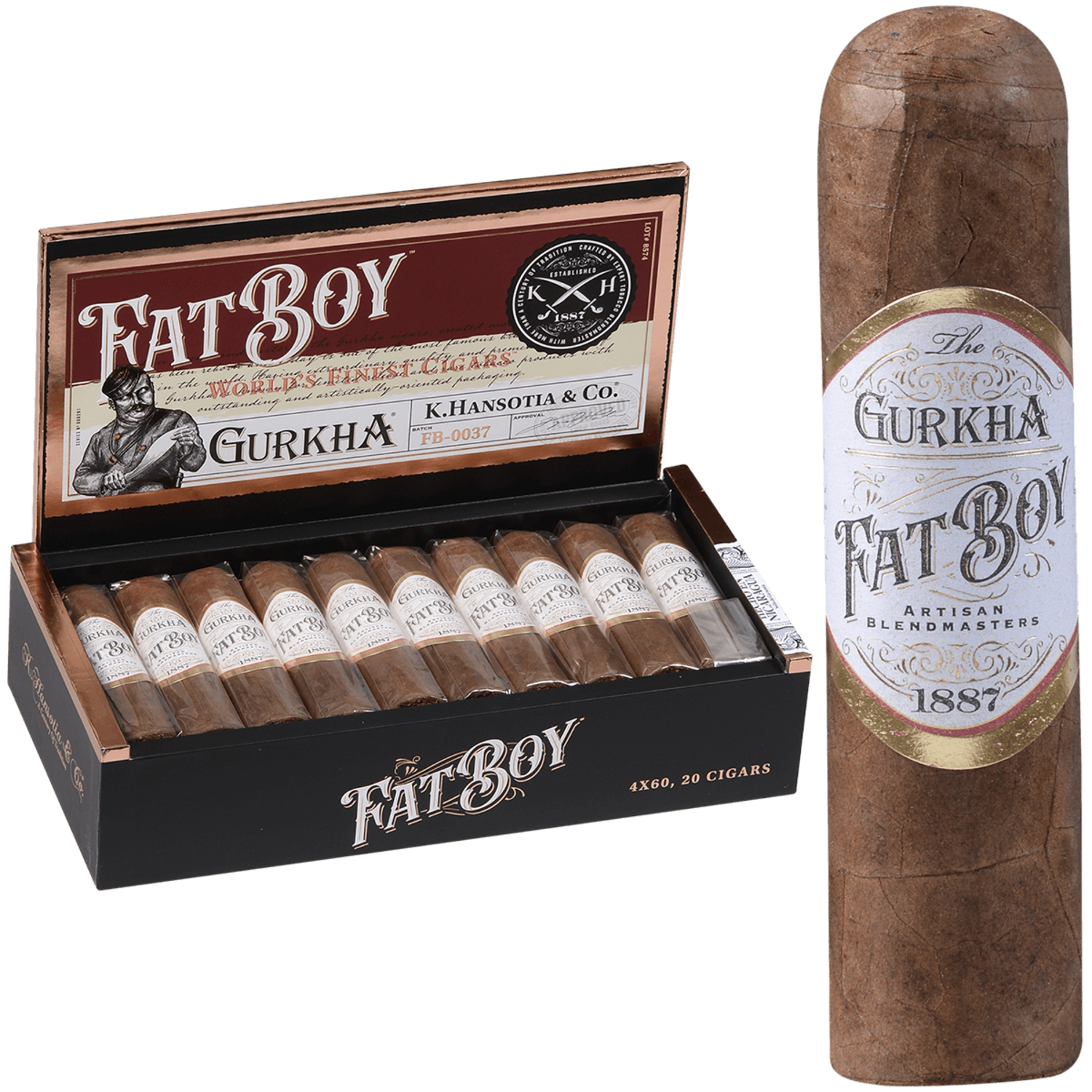 fatboy tobacco Gurkha Cigars Gurkha Fat Boy Habano 4x60 - single