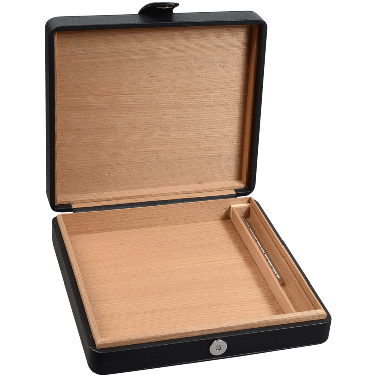 Guardsman Guardsman Black Leather Travel Humidor - Holds 20 cigars