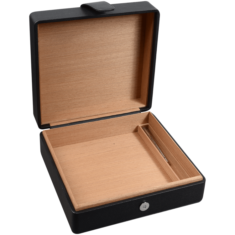 Guardsman Guardsman Black Leather Travel Humidor - Holds 30 cigars