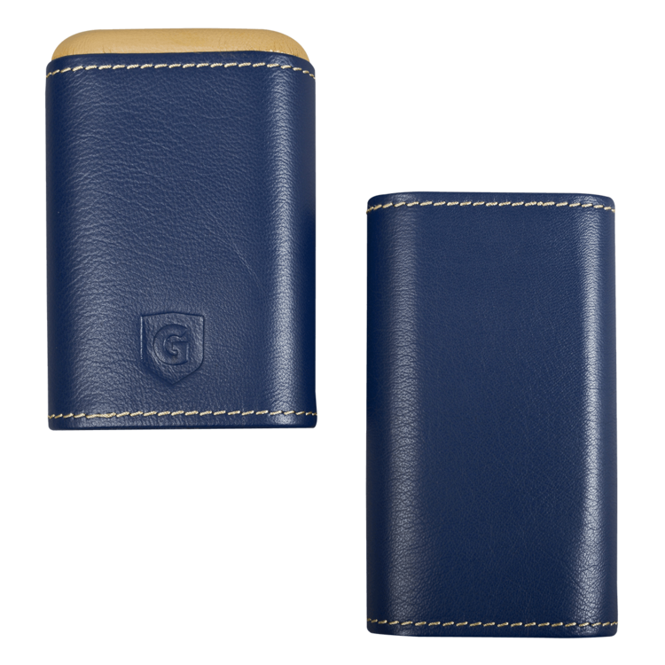 Guardsman Guardsman 3 Finger Cigar Case - Navy Blue and Gold