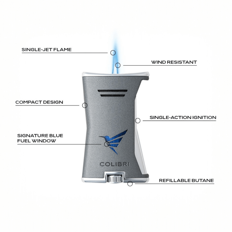 Colibri Colibri Slim Lighter - Black and Chrome