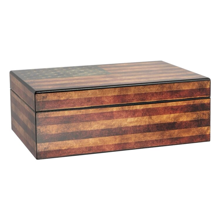 Quality Importers Capri "Old Glory" Humidor - Holds 50 cigars