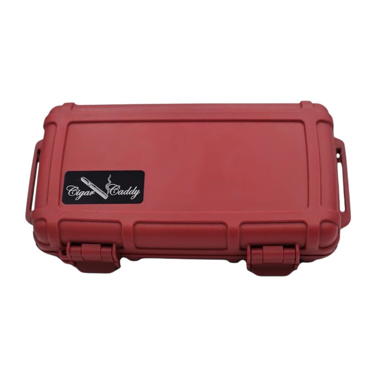 Cigar Caddy Cigar Caddy Travel Humidor - Holds 5 - Red