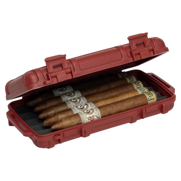 Cigar Caddy Cigar Caddy Travel Humidor - Holds 5 - Red