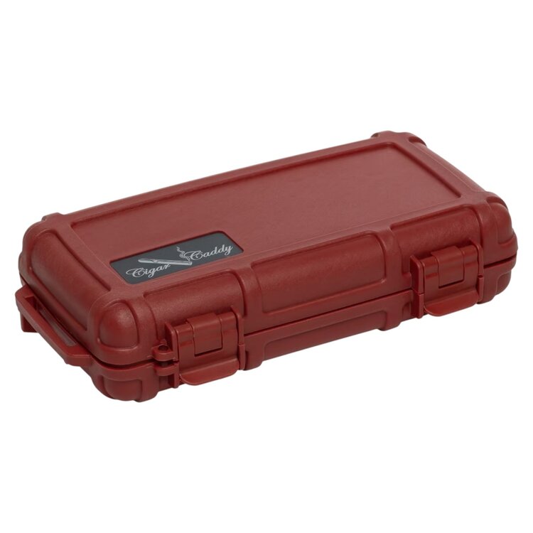 Cigar Caddy Cigar Caddy Travel Humidor - Holds 5 - Red