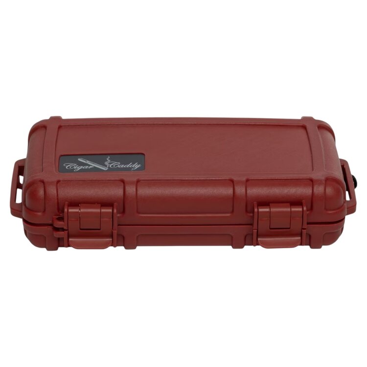 Cigar Caddy Cigar Caddy Travel Humidor - Holds 5 - Red