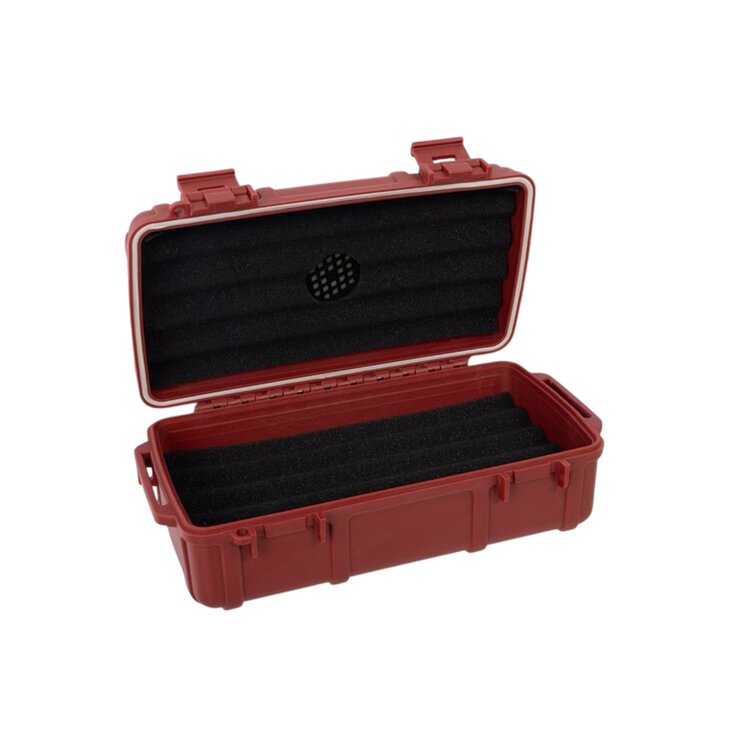 Cigar Caddy Cigar Caddy Travel Humidor - Holds 10 - Red