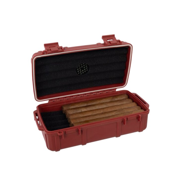 Cigar Caddy Cigar Caddy Travel Humidor - Holds 10 - Red