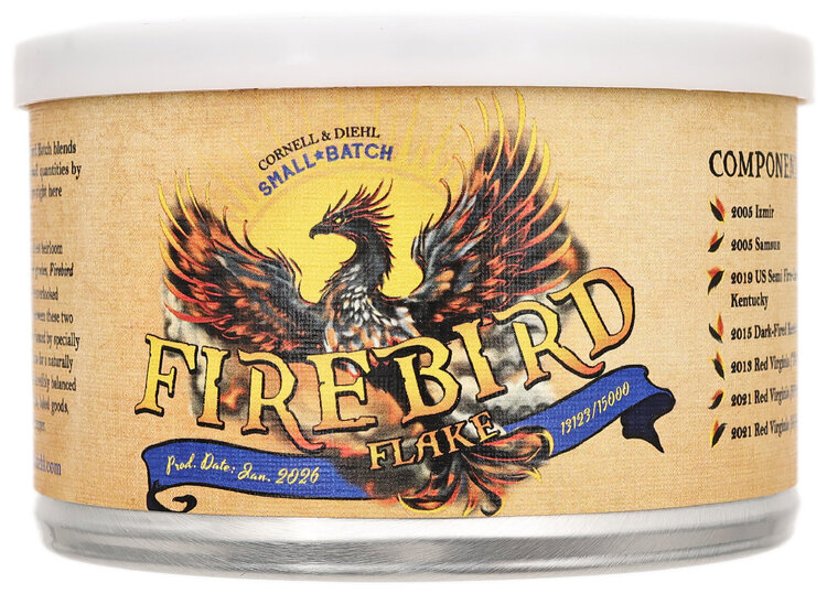 Cornell & Diehl C&D Pipe Tobacco - Small Batch - Firebird Flake Tins 2 oz.