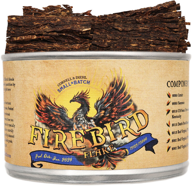 Cornell & Diehl C&D Pipe Tobacco - Small Batch - Firebird Flake Tins 2 oz.