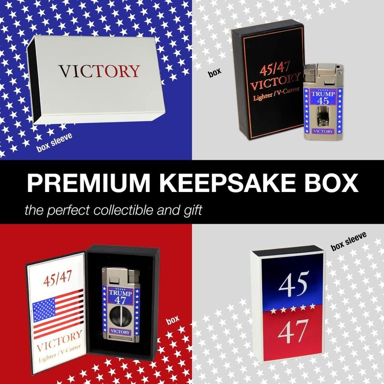 Victory 47 Cigar Lighter - Double Torch with V Cutter and Punch - Gunmetal