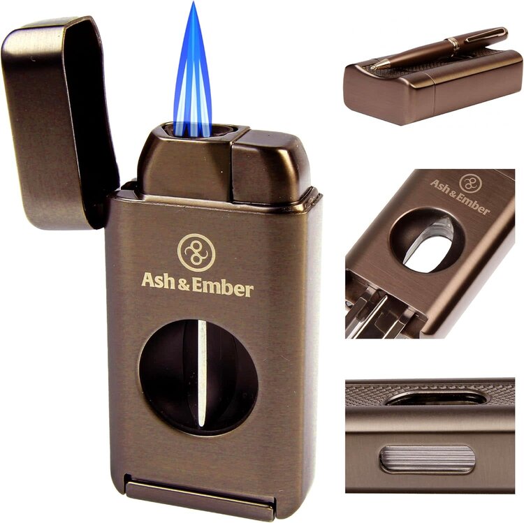 Ash & Ember Ash & Ember - Empire Cigar Lighter - Triple Torch and V-Cutter