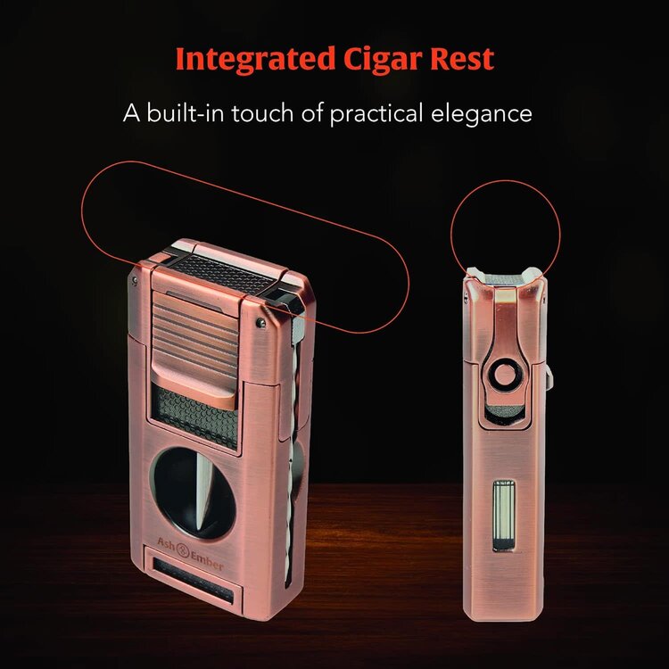 Ash & Ember Ash & Ember - Gizmo Cigar Lighter - Double Torch and V-Cutter, Punch and Lance