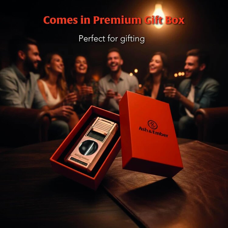 Ash & Ember Ash & Ember - Gizmo Cigar Lighter - Double Torch and V-Cutter, Punch and Lance