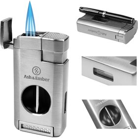 Ash & Ember Ash & Ember - Spirit Cigar Lighter - Triple Torch and V-Cutter