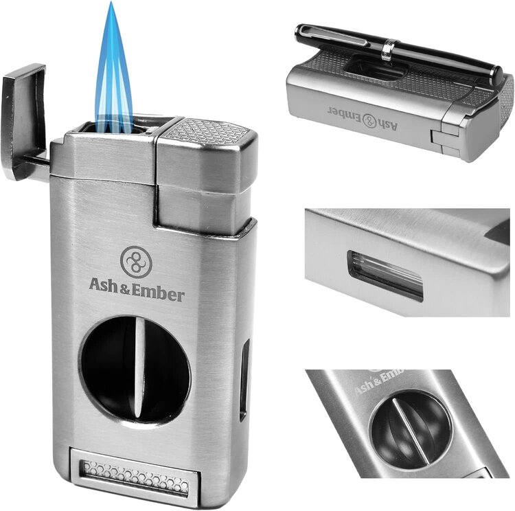 Ash & Ember Ash & Ember - Spirit Cigar Lighter - Triple Torch and V-Cutter