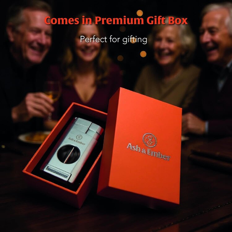 Ash & Ember Ash & Ember - Spirit Cigar Lighter - Triple Torch and V-Cutter