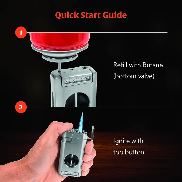 Ash & Ember Ash & Ember - Spirit Cigar Lighter - Triple Torch and V-Cutter