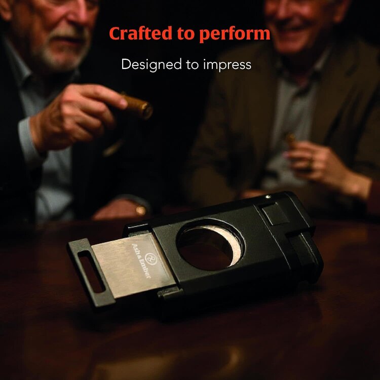 Ash & Ember Ash & Ember - Tuxedo Cigar Lighter - Triple Torch and Guillotine Cutter