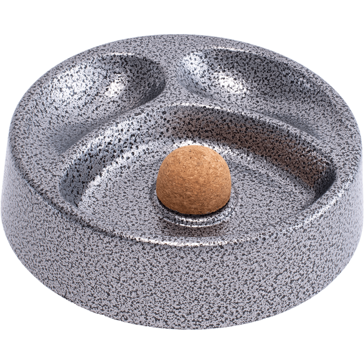 Lucienne Metal 2 Pipe Ashtray - Crackle Grey