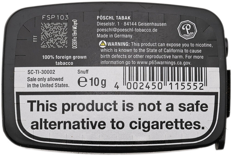 Poschl Tabak Poschl Nasal Snuff - Gawith Apricot 10g