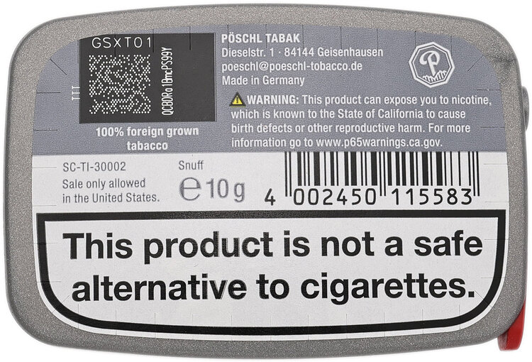 Poschl Tabak Poschl Nasal Snuff - Gawith Cola 10g