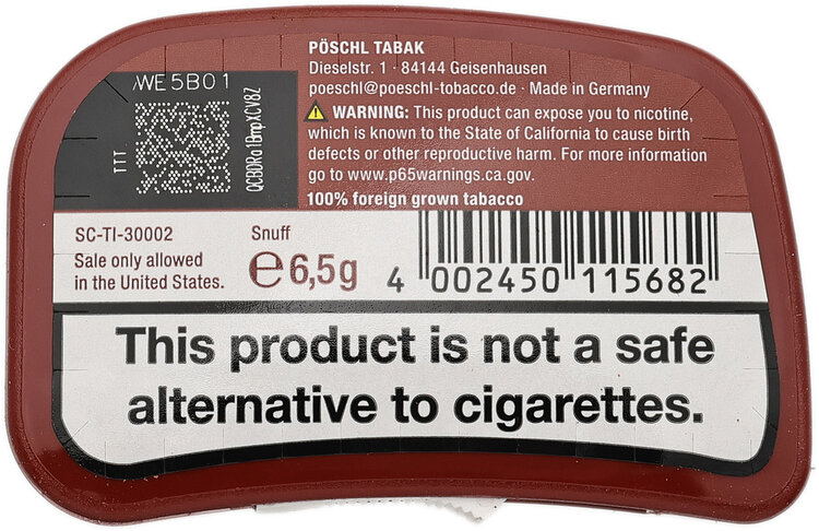 Poschl Poschl Nasal Snuff - Packard's Club 6.5g