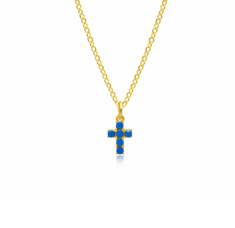 Gold Turquoise Cross