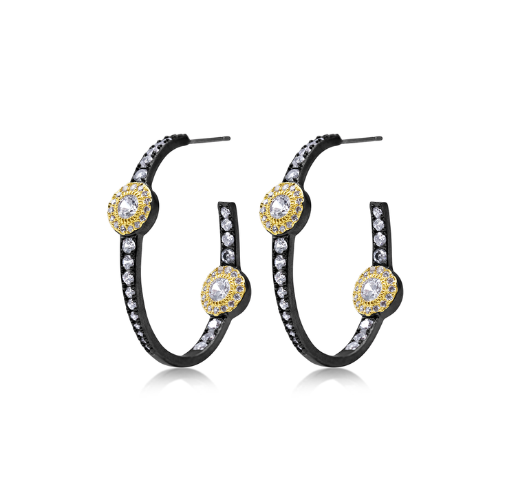 Black Oval Hoops