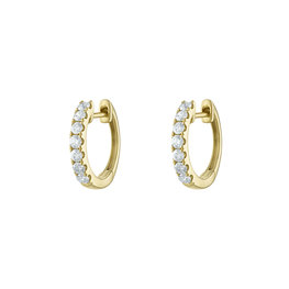 14k Gold & Diamond Petite Huggie Earring
