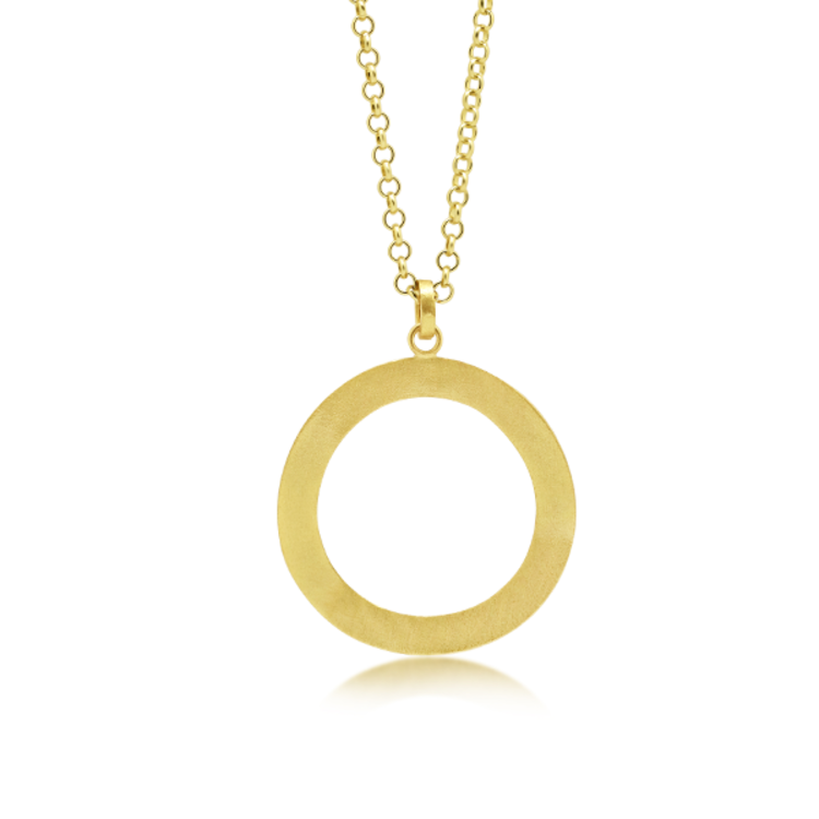 Mondo Gold Necklace with Large Circle
