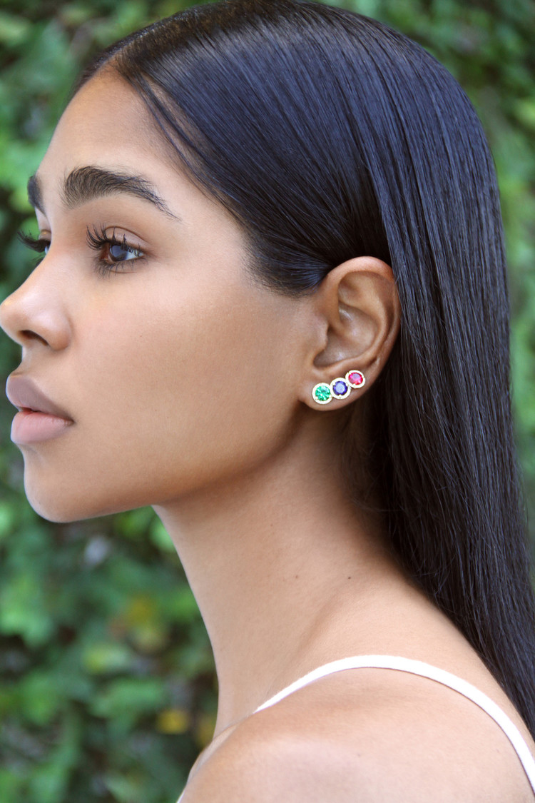 Golden Halo Quartz Earrings