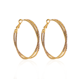 Gold Plated Double Line Hoop
