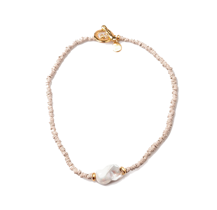 1 Pearl Linen Necklace
