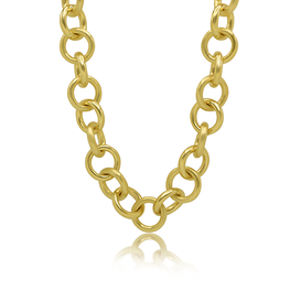 Thick Round Links Gold Shinny and Matte Necklace
