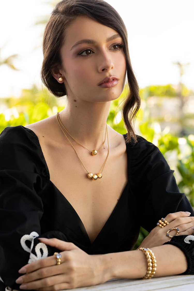 Gold Ball Stud Earrings