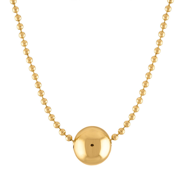 Mia Gold Ball Pendant Short
