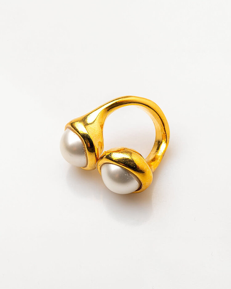 Gold Plated Mallorca Pearl Ring