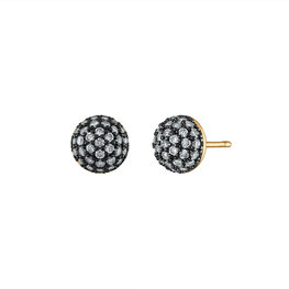 Vale Stud Mini Earrings Gold & Black